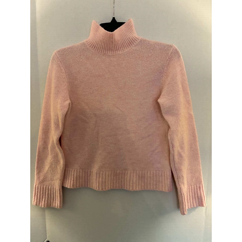 Hyacinth House Turtleneck Sweater Womens  Pink Ribbed Mock Neck Preppy Cozy